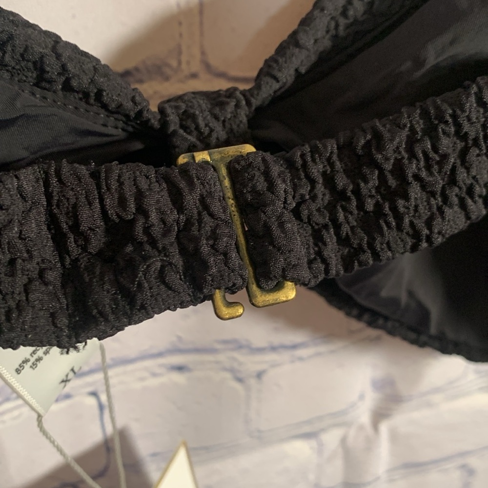 Andie Swim Womens Amor Bikini Top Textured Black Beach Vacation Cruise Sz XL NWT - Picture 7 of 9